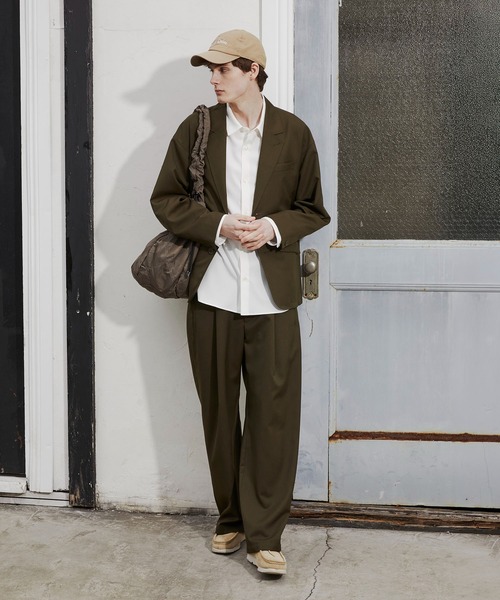 セットアップ （セットアップ対応）TECH WOOL テーラードジャケット　/オフィスカジュアル/防シワ/オールシーズン メンズの画像