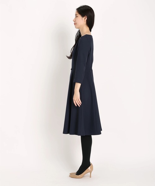 「UNIVERVAL MUSE」 7分袖ワンピース 2 ネイビー レディース_画像3