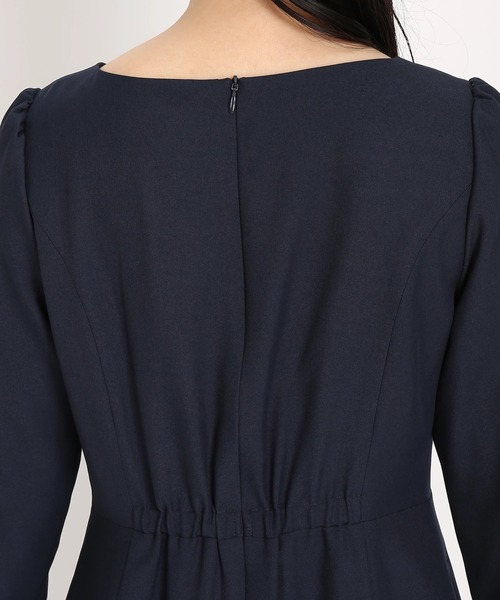 「UNIVERVAL MUSE」 7分袖ワンピース 2 ネイビー レディース_画像5