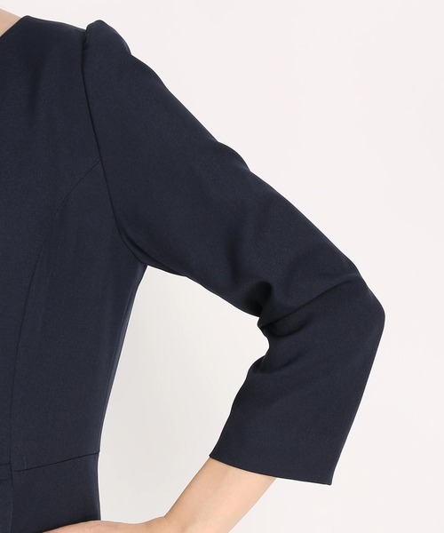 「UNIVERVAL MUSE」 7分袖ワンピース 2 ネイビー レディース_画像7