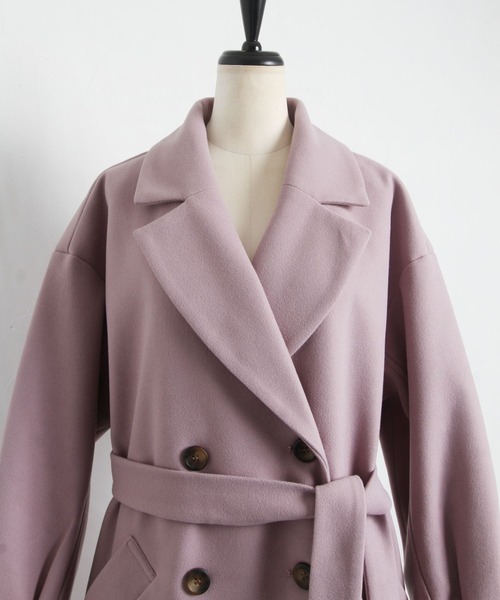 「tocco closet」 トレンチコート M ラベンダー レディース_画像9