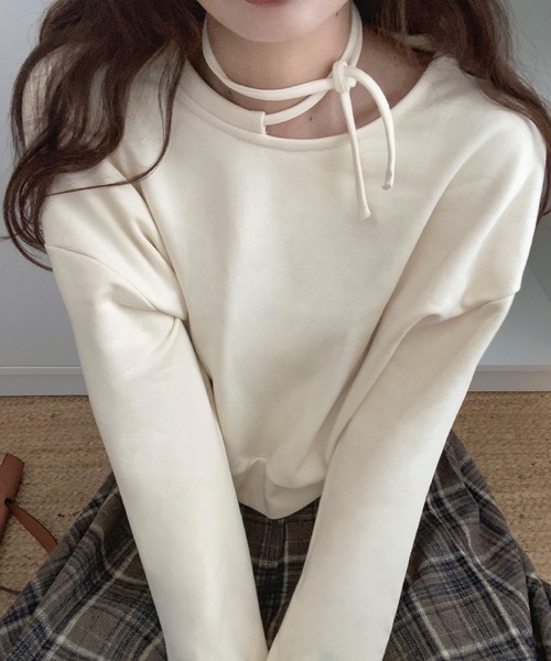 「LAUIR」 スウェットカットソー LARGE 杢グレー レディース_画像9