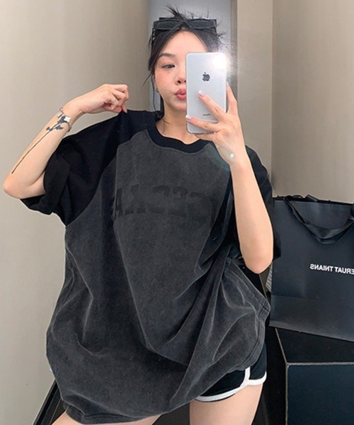 Dalfwin（ダールフィン） tシャツ 半袖 韓国ファッション RICECAKEロゴ