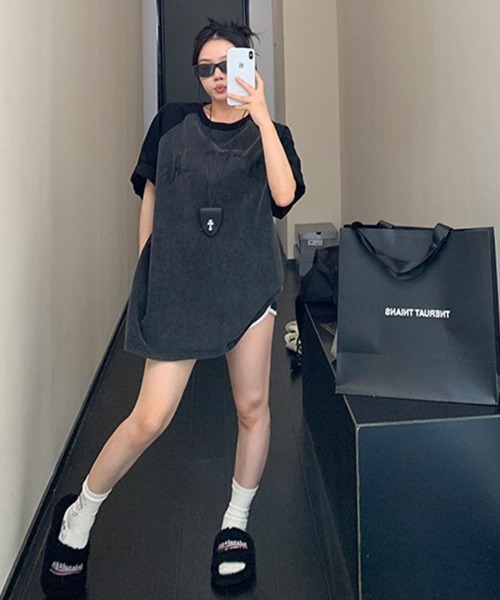 Dalfwin（ダールフィン） tシャツ 半袖 韓国ファッション RICECAKEロゴ