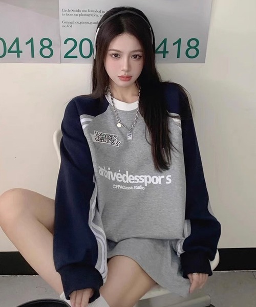 「shopnikoniko」 スウェットカットソー フリー グレー レディース_画像2
