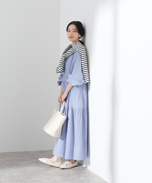 「SLOBE IENA」 長袖ワンピース 38 サックスブルー レディースの画像