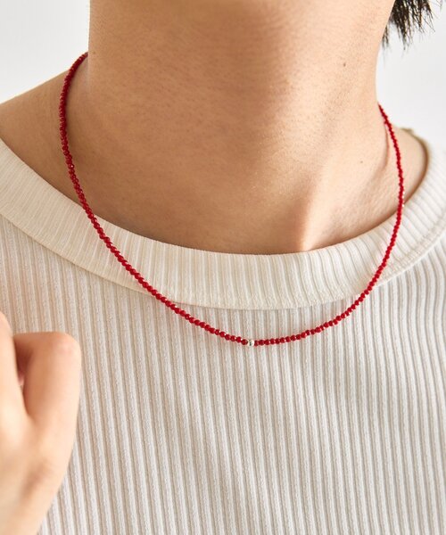 ネックレス 「スターリングシルバー使用」粒ストーンネックレス レディースの画像