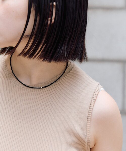 ネックレス 「スターリングシルバー使用」粒ストーンネックレス レディースの画像