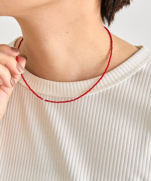 ネックレス 「スターリングシルバー使用」粒ストーンネックレス レディースの画像