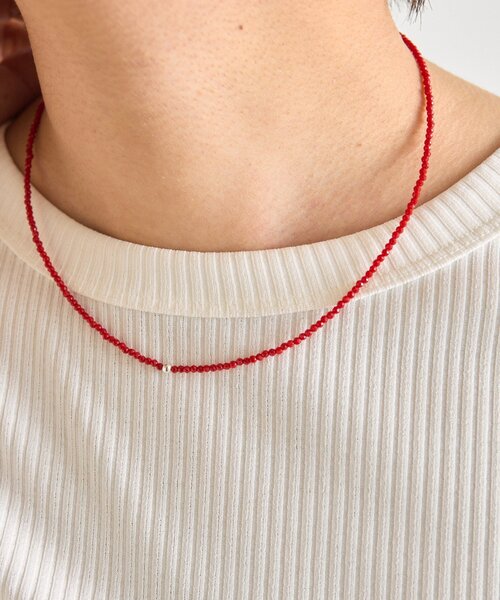 ネックレス 「スターリングシルバー使用」粒ストーンネックレス レディースの画像