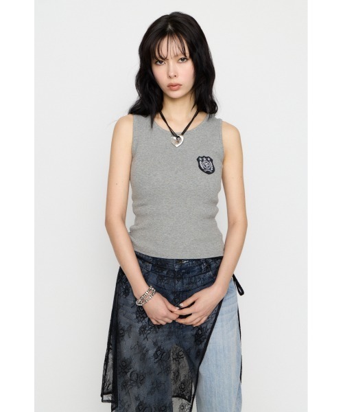 【お値下げ】タンクトップＬＬ 3枚セット ベージュ 黒 水色 LAGUA GEM（ラグアジェム） タンクトップ ノースリーブ WAPPEN RIB