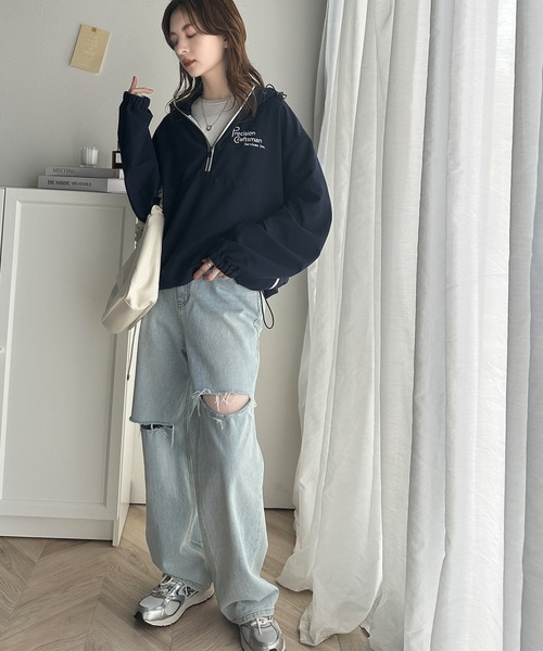 「Java」 プルオーバーパーカー LARGE ネイビー レディース_画像6