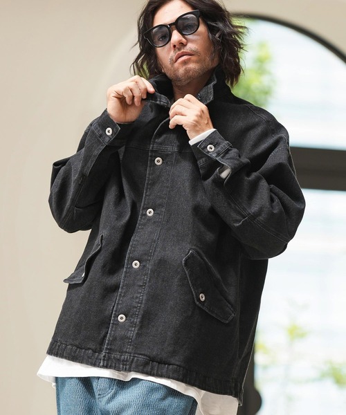 「CAMBIO」 デニムジャケット M ブラック メンズの画像