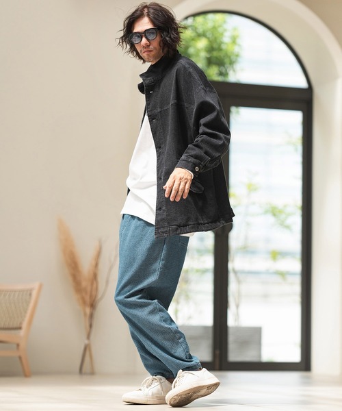 「CAMBIO」 デニムジャケット M ブラック メンズの画像