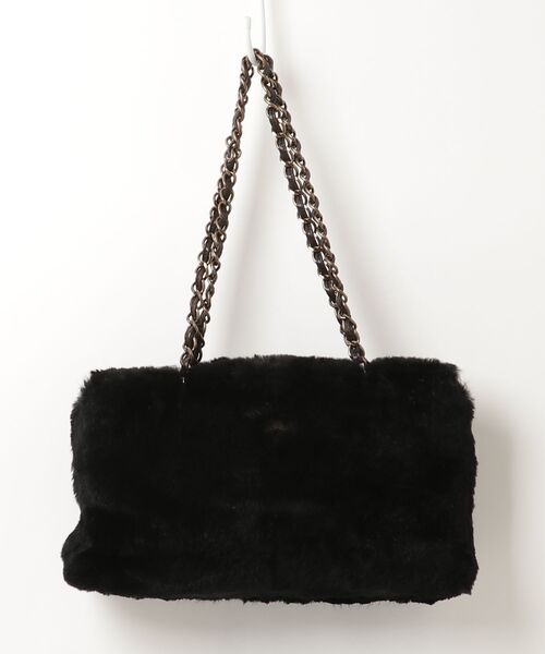CHANEL ラパン　チェーンショルダー　バッグ　シャネル CHANEL（シャネル） ラパンファー ショルダーバッグ - ブラック