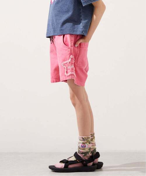 パンツ 星パッチ デニムショートパンツ キッズ 子供服 女の子の画像