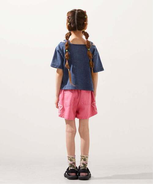 パンツ 星パッチ デニムショートパンツ キッズ 子供服 女の子の画像