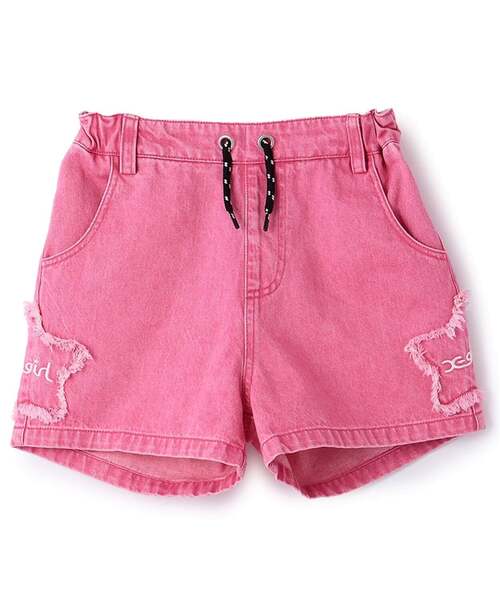パンツ 星パッチ デニムショートパンツ キッズ 子供服 女の子の画像