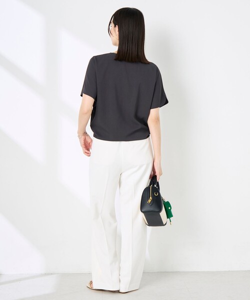 ブラウス シャツ 「セットアップ対応」NEW morisachiウォッシャブルツイルケープ風ブラウス レディースの画像
