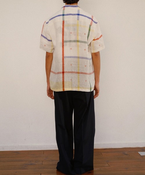 シャツ 「KHOKI」Embroidered Jamdani Shirt メンズの画像