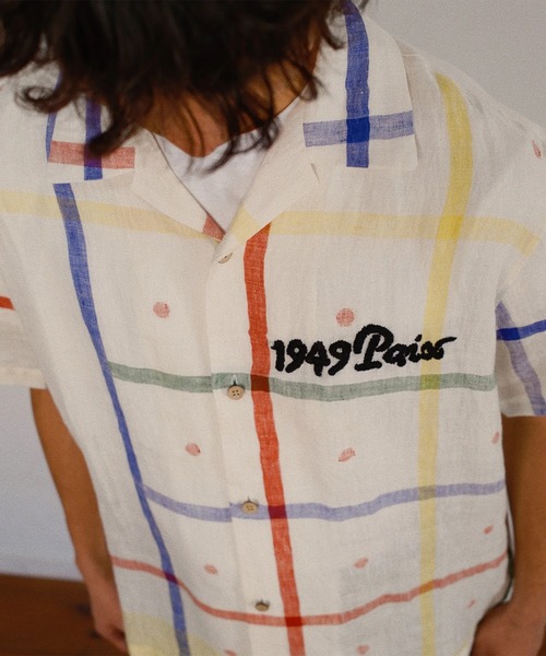 シャツ 「KHOKI」Embroidered Jamdani Shirt メンズの画像