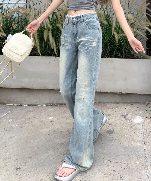 AVYL ジーンズ デニム デニムパンツ ローライズスーパーワイドフレア