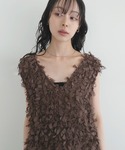 ベスト ジレ リボンフリンジベスト レディースの詳細画像5