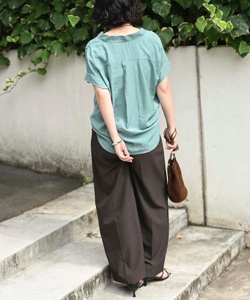 「&HALF」 「noa-ge」半袖ブラウス M ブラック レディース_画像5