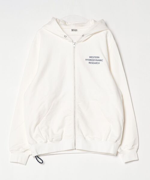 WESTERN HYDRODYNAMIC RESEARCH ウェスタンハイドロダイナミックリサーチ WHR-ZIP HOODIE ロゴ刺繍 ジップアップ パーカー ブラック パーカー Western Hydrodynamic Research(ウェスタン ハイドロ