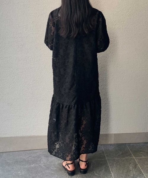 「CORNERS」 長袖ワンピース「lowy by cornersコラボ」 M アイボリー レディース_画像3