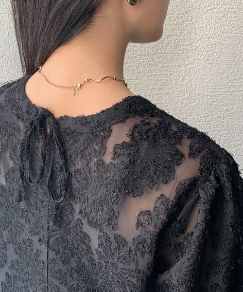 「CORNERS」 長袖ワンピース「lowy by cornersコラボ」 M アイボリー レディース_画像5
