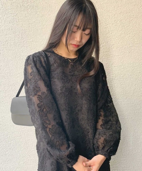 「CORNERS」 長袖ワンピース「lowy by cornersコラボ」 M アイボリー レディース_画像6