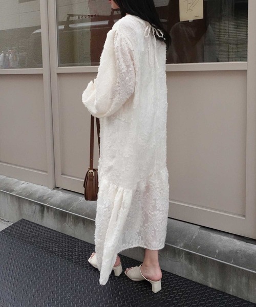 「CORNERS」 長袖ワンピース「lowy by cornersコラボ」 M アイボリー レディース_画像8