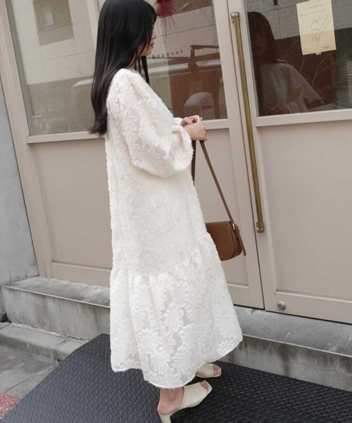 「CORNERS」 長袖ワンピース「lowy by cornersコラボ」 M アイボリー レディース_画像9