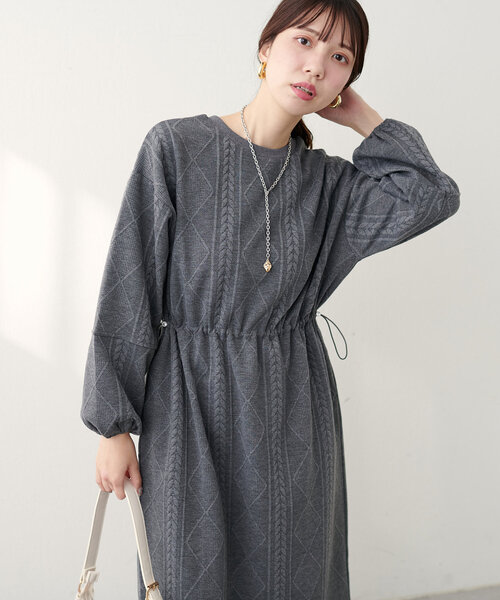 「natural couture」 長袖ワンピース LARGE ベージュ レディース_画像3