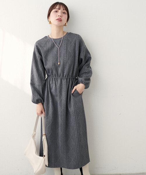 「natural couture」 長袖ワンピース LARGE ベージュ レディース_画像4