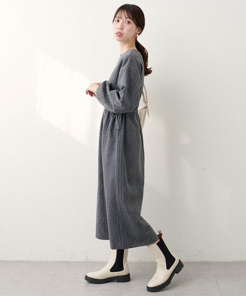 「natural couture」 長袖ワンピース LARGE ベージュ レディース_画像5