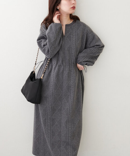 「natural couture」 長袖ワンピース LARGE ベージュ レディース_画像8