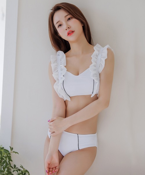 Lace Ladies（レースレディース） 水着 肩フリルビキニ水着2点セット
