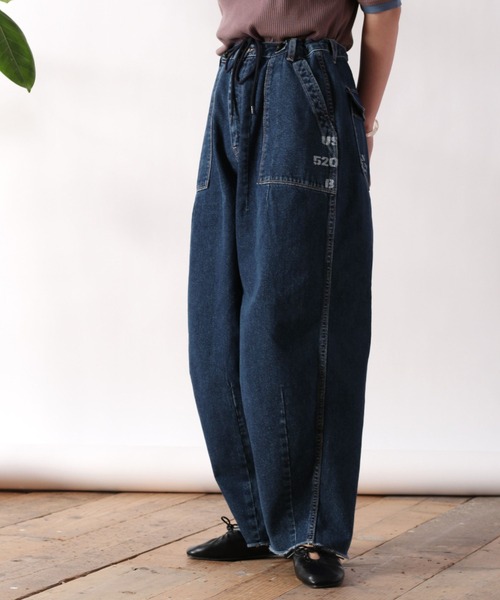 cepo パンツ デニム ジーンズ ロゴペイントダーツデニムパンツ