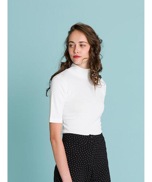 tシャツ コットン 半袖 ハイネックTシャツ ”Vian” レディース