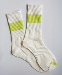 靴下 「 ammy. / エイミードット 」 カラー ライン クルー丈 ソックス