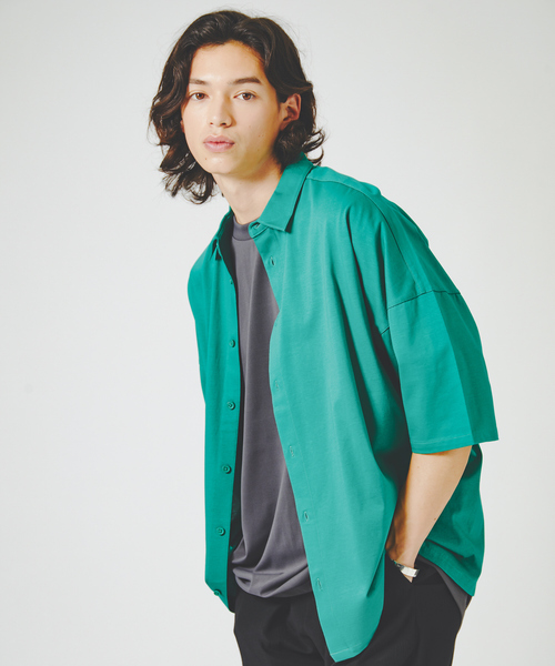 シャツ 「シルケット天竺 」ドロップショルダー 半袖シャツ メンズ レディース | ABAHOUSE