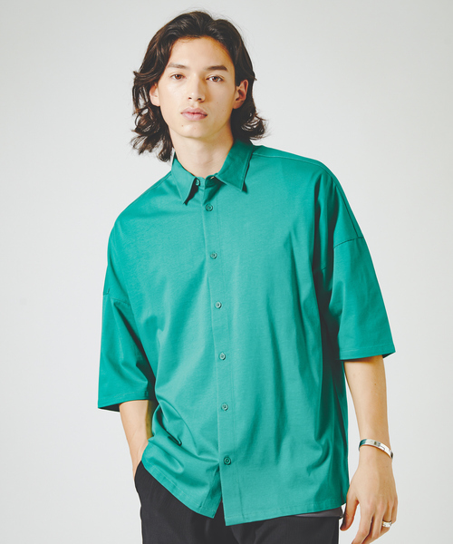 シャツ 「シルケット天竺 」ドロップショルダー 半袖シャツ メンズ レディース | ABAHOUSE | 16