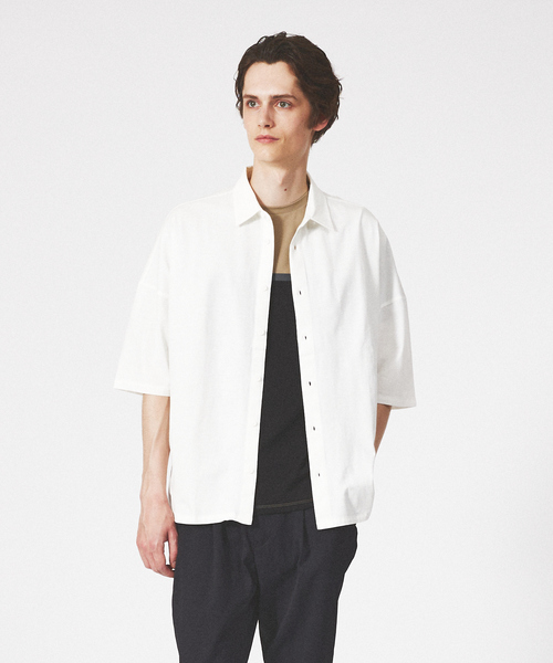 シャツ 「シルケット天竺 」ドロップショルダー 半袖シャツ メンズ レディース | ABAHOUSE | 20