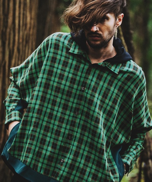 NO ID. シャツ スイッチングヘムラインフードSH メンズ : ZOZOTOWN