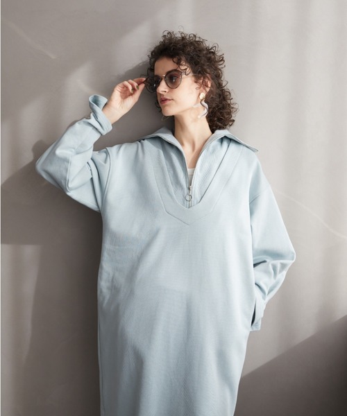 THE Yon ワンピース 「THE YOn」ハーフZIP襟スイッチ