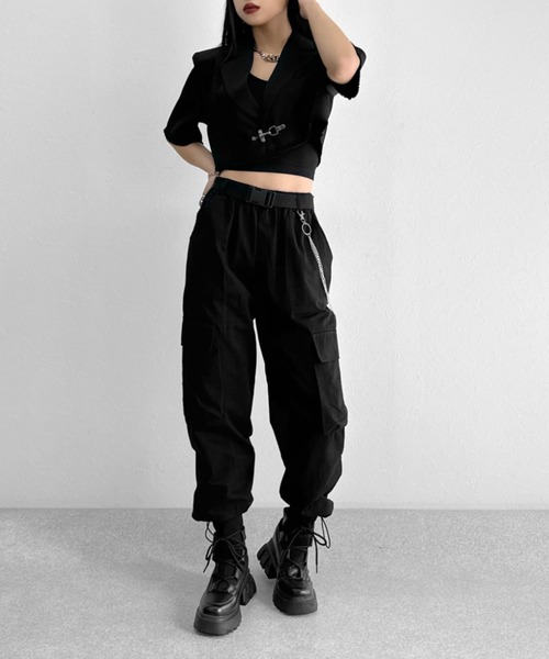 LVEU.（ラブユ） カーゴパンツ 「LVEU.」バックルベルトチェーンカーゴ