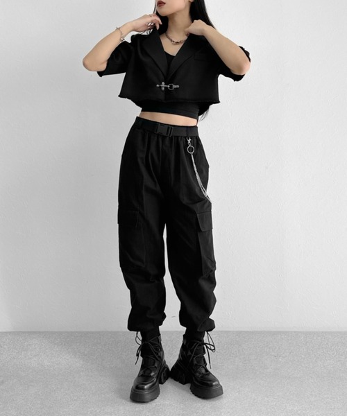 LVEU.（ラブユ） カーゴパンツ 「LVEU.」バックルベルトチェーンカーゴ