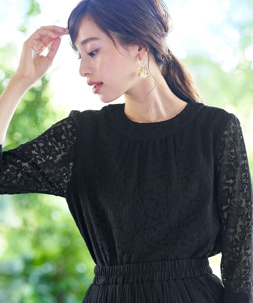 レースタイネックブラウス レース付ブラウス / GRACE CONTINENTAL | GRACE CONTINENTAL グレース